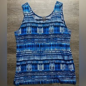 Travelers by Chico’s Blouse Blue Patterned Size 12